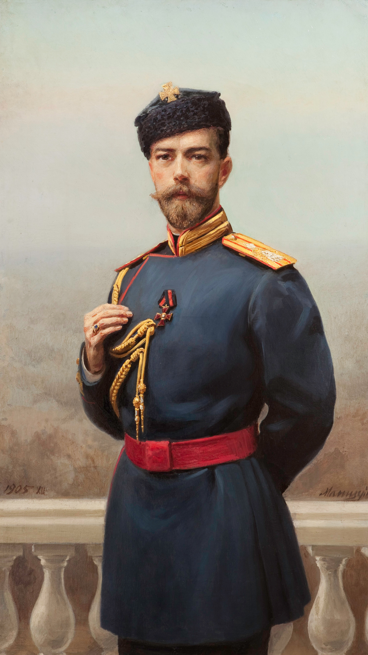 Генрих Матвеевич Манизер (1847–1925). Портрет императора Николая II. 1905 г. Холст, масло
